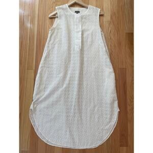 Steven Alan White Textured Dress, buttons, pockets, size M